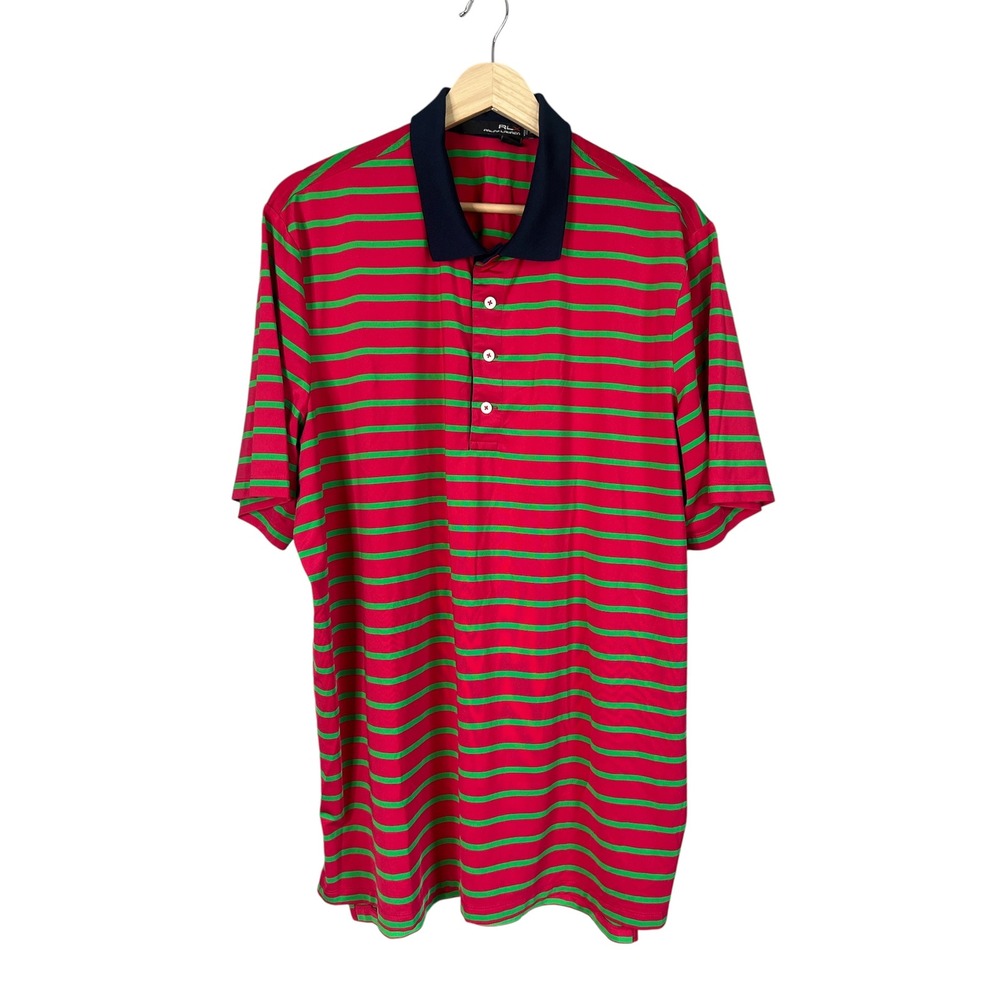 RLX Ralph Lauren striped golf polo shirt size xl bright sporty